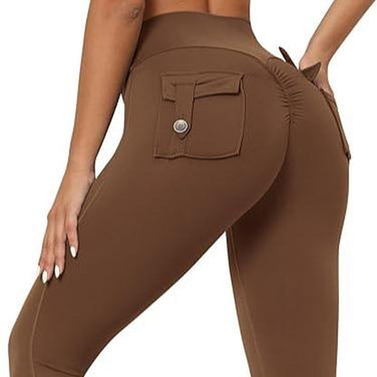 High-Waist Scrunch Leggings with Pockets for Enhanced Butt Lift