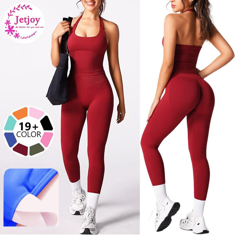 Jetjoy 2 Piece Workout Sets for Women, Long or Short Sleeve T Shirt Tank Top + Workout Shorts Butt Lifting Gym Seamless Booty Biker Shorts, Going Out Gym Sets Fitness Clothes Skinny Sportswear Compression Activewear Gymwear Fitness Clothes Mesh Athleisure