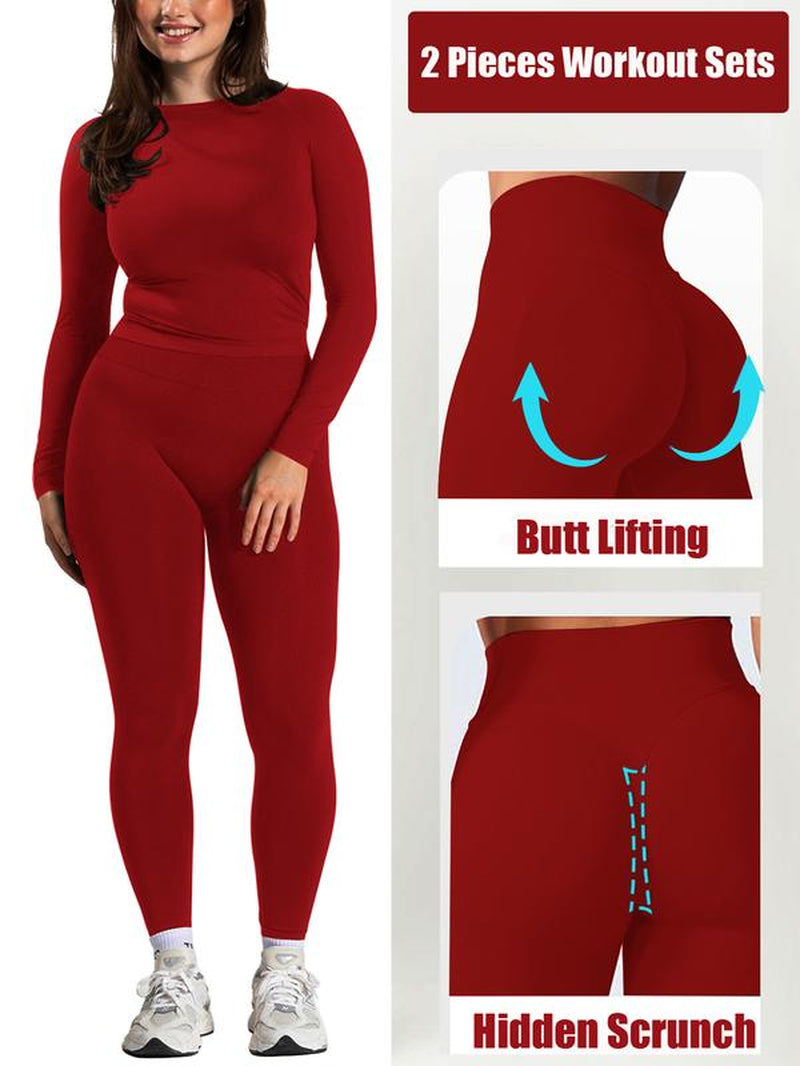 Jetjoy 2 Piece Workout Sets for Women, Long or Short Sleeve T Shirt Tank Top + Workout Shorts Butt Lifting Gym Seamless Booty Biker Shorts, Going Out Gym Sets Fitness Clothes Skinny Sportswear Compression Activewear Gymwear Fitness Clothes Mesh Athleisure