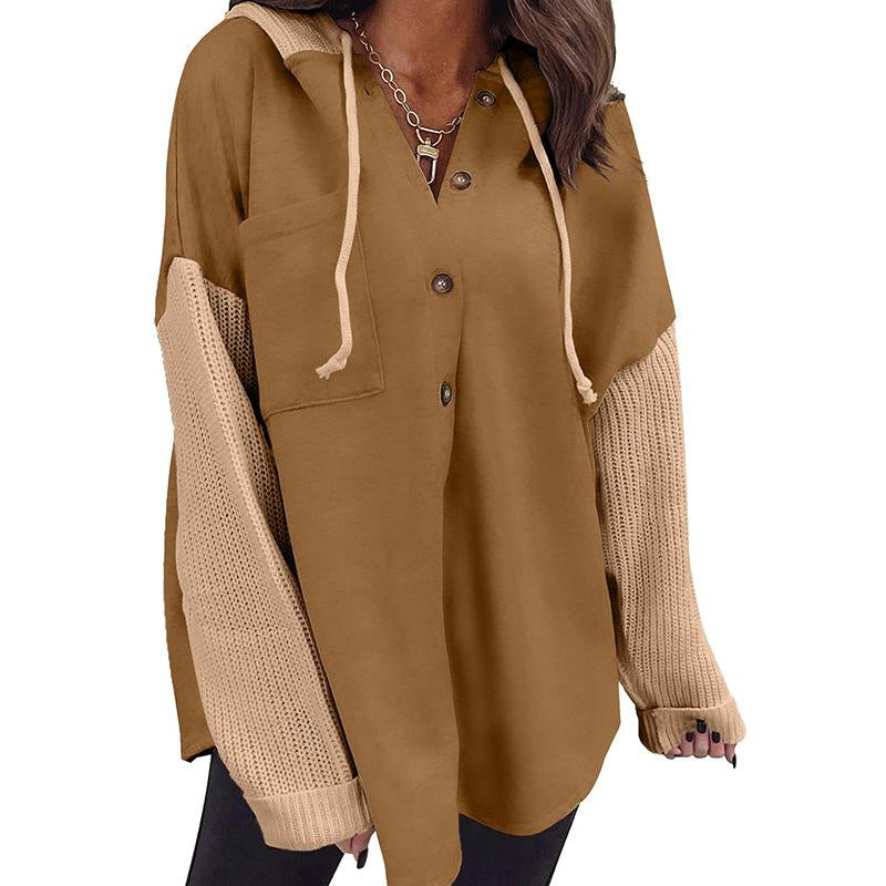Oversized Sweatshirt for Women Loose Fit Casual Long Sleeve Button Hooded Sweatshirts Hoodies with Pocket