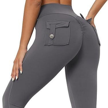 High-Waist Scrunch Leggings with Pockets for Enhanced Butt Lift