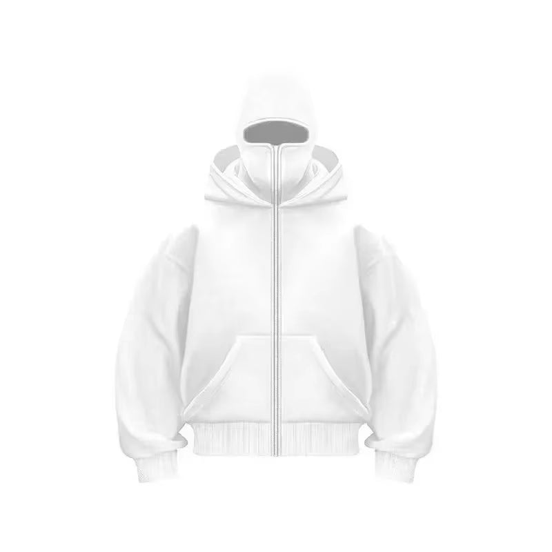 Y2K Gothic Double Hooded Balaclava Sweatshirt - Unisex Autumn/Winter Sportswear