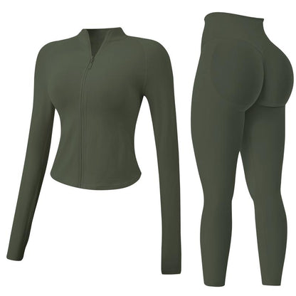 Jetjoy 2 Piece Workout Sets for Women, Long or Short Sleeve T Shirt Tank Top + Workout Shorts Butt Lifting Gym Seamless Booty Biker Shorts, Going Out Gym Sets Fitness Clothes Skinny Sportswear Compression Activewear Gymwear Fitness Clothes Mesh Athleisure