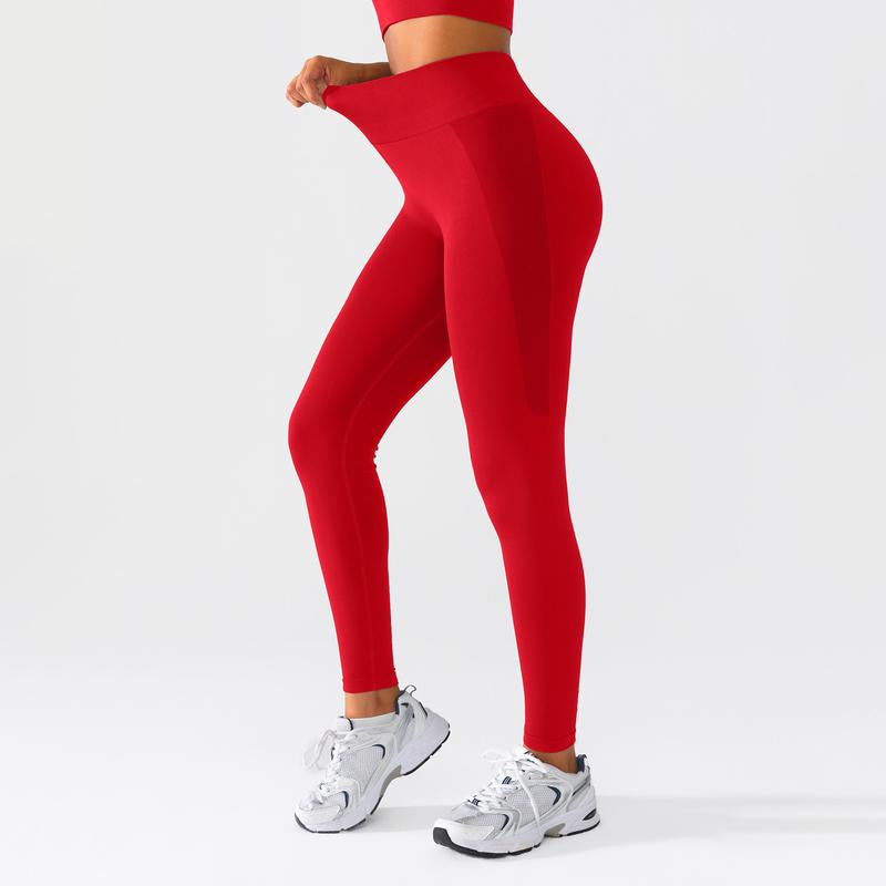 BRXL Seamless High Waisted Tummy Control Yoga Pants Long Pants Gym Outfits Women Sports Tight Comfortable Fit Versatile Style for Gym Workout Four Season Leggings Spring Edition-Love