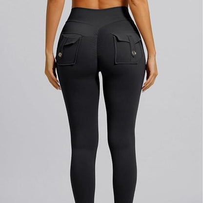 High-Waist Scrunch Leggings with Pockets for Enhanced Butt Lift