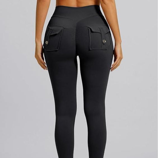High-Waist Scrunch Leggings with Pockets for Enhanced Butt Lift