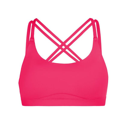 BRXL Strappy Sports Bras for Women High Support Criss-Cross Back Padded with Removable Cups Yoga Workout Activewear UPF 50+ Sun Protection-Love