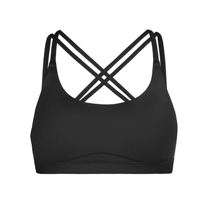 BRXL Strappy Sports Bras for Women High Support Criss-Cross Back Padded with Removable Cups Yoga Workout Activewear UPF 50+ Sun Protection-Love