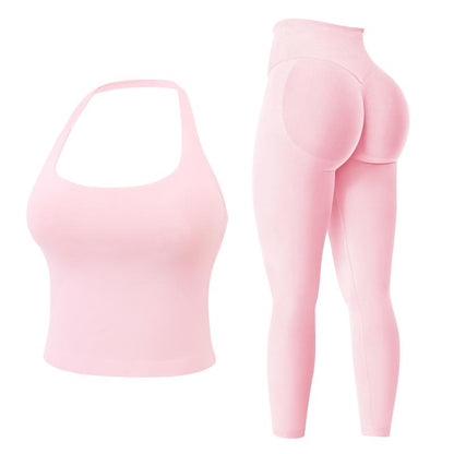 Jetjoy 2 Piece Workout Sets for Women, Long or Short Sleeve T Shirt Tank Top + Workout Shorts Butt Lifting Gym Seamless Booty Biker Shorts, Going Out Gym Sets Fitness Clothes Skinny Sportswear Compression Activewear Gymwear Fitness Clothes Mesh Athleisure