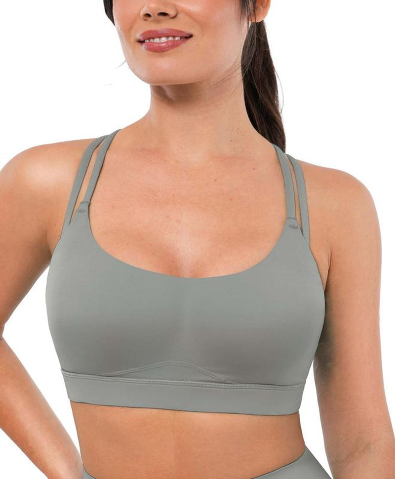BRXL Strappy Sports Bras for Women High Support Criss-Cross Back Padded with Removable Cups Yoga Workout Activewear UPF 50+ Sun Protection-Love