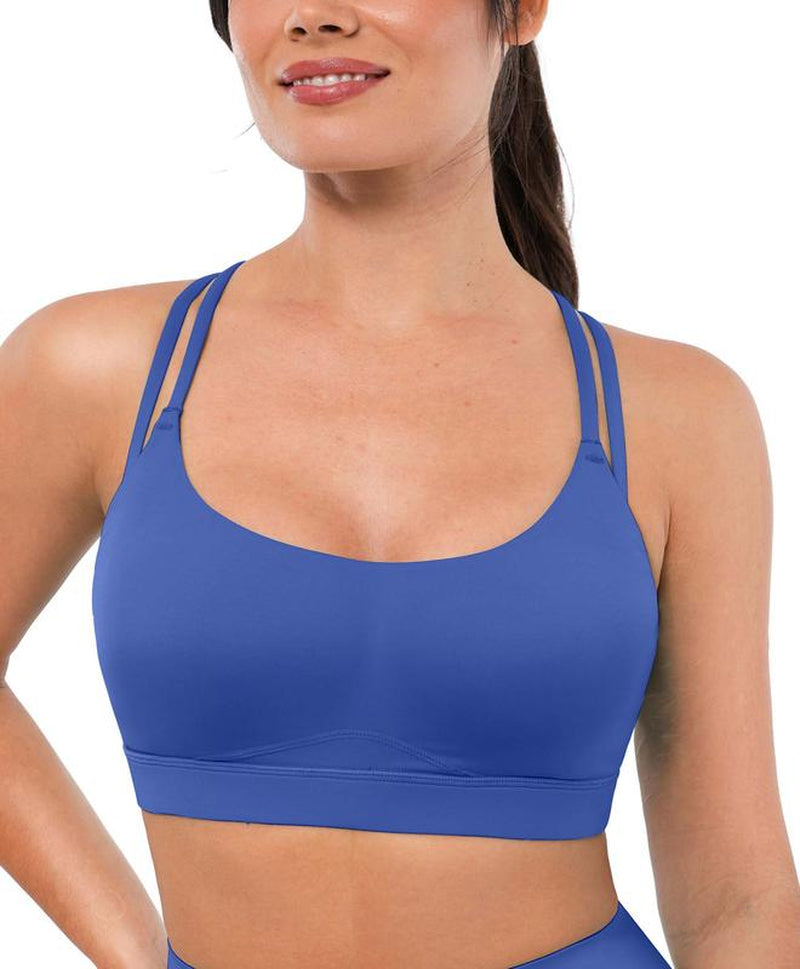 BRXL Strappy Sports Bras for Women High Support Criss-Cross Back Padded with Removable Cups Yoga Workout Activewear UPF 50+ Sun Protection-Love