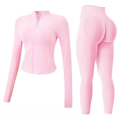 Jetjoy 2 Piece Workout Sets for Women, Long or Short Sleeve T Shirt Tank Top + Workout Shorts Butt Lifting Gym Seamless Booty Biker Shorts, Going Out Gym Sets Fitness Clothes Skinny Sportswear Compression Activewear Gymwear Fitness Clothes Mesh Athleisure