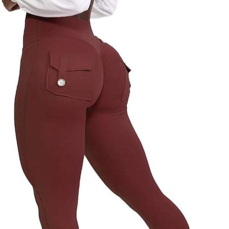 High-Waist Scrunch Leggings with Pockets for Enhanced Butt Lift