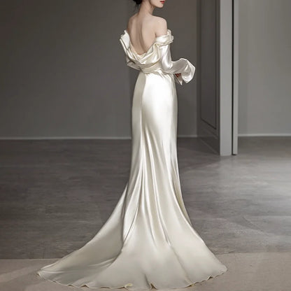 Ivory Satin Gown
