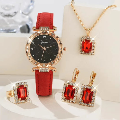 Rhinestone Watch Set - 5 Pieces