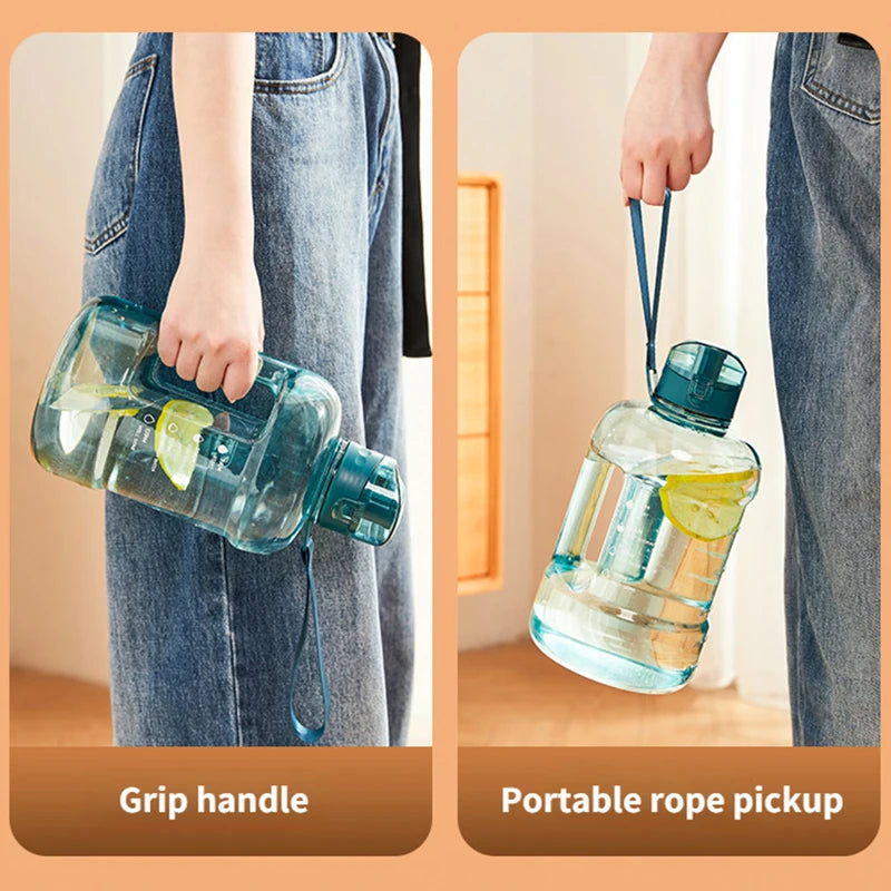 1.5L/2L Bpa Free Sport Bottle Kettle 1 Gallon Large Capacity Tritan Water Bottle with Straw Drink Waterbottle Bottle Cup