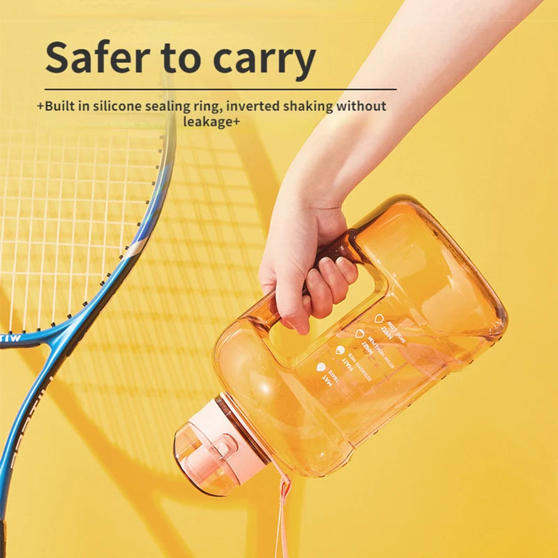 1.5L/2L Bpa Free Sport Bottle Kettle 1 Gallon Large Capacity Tritan Water Bottle with Straw Drink Waterbottle Bottle Cup