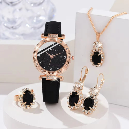 Rhinestone Watch Set - 5 Pieces