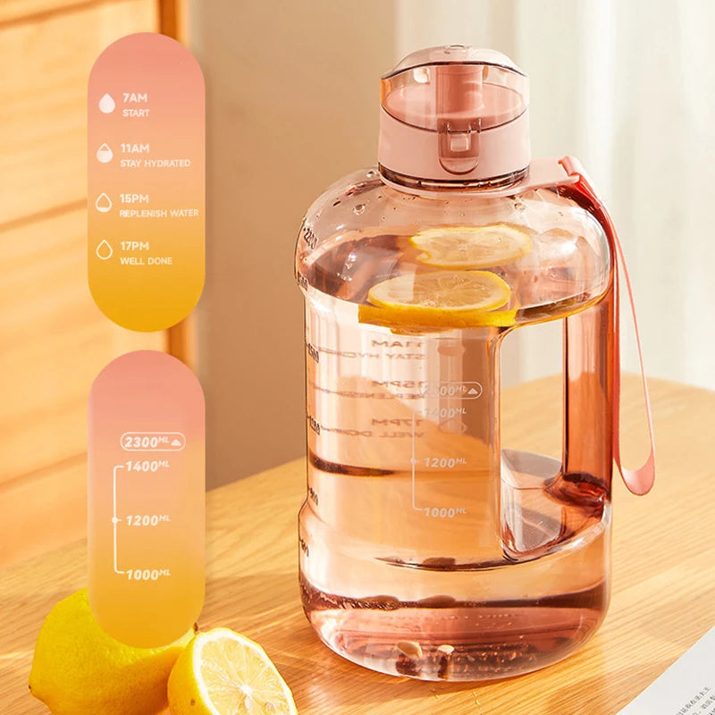 1.5L/2L Bpa Free Sport Bottle Kettle 1 Gallon Large Capacity Tritan Water Bottle with Straw Drink Waterbottle Bottle Cup