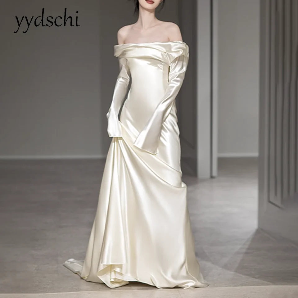 Ivory Satin Gown