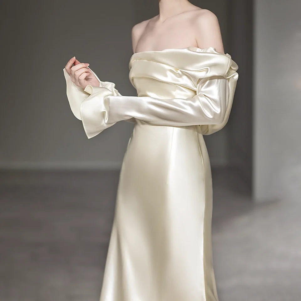 Ivory Satin Gown