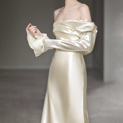 Ivory Satin Gown