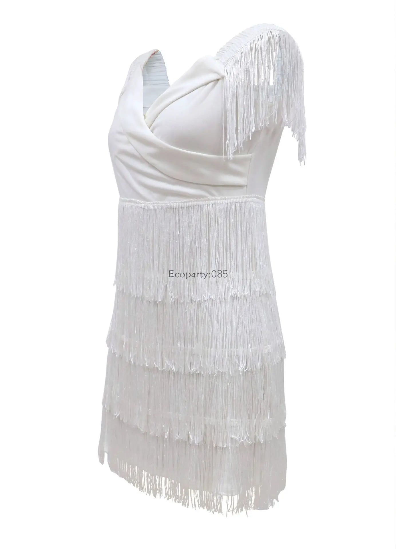 Fringed V-Neck Dress