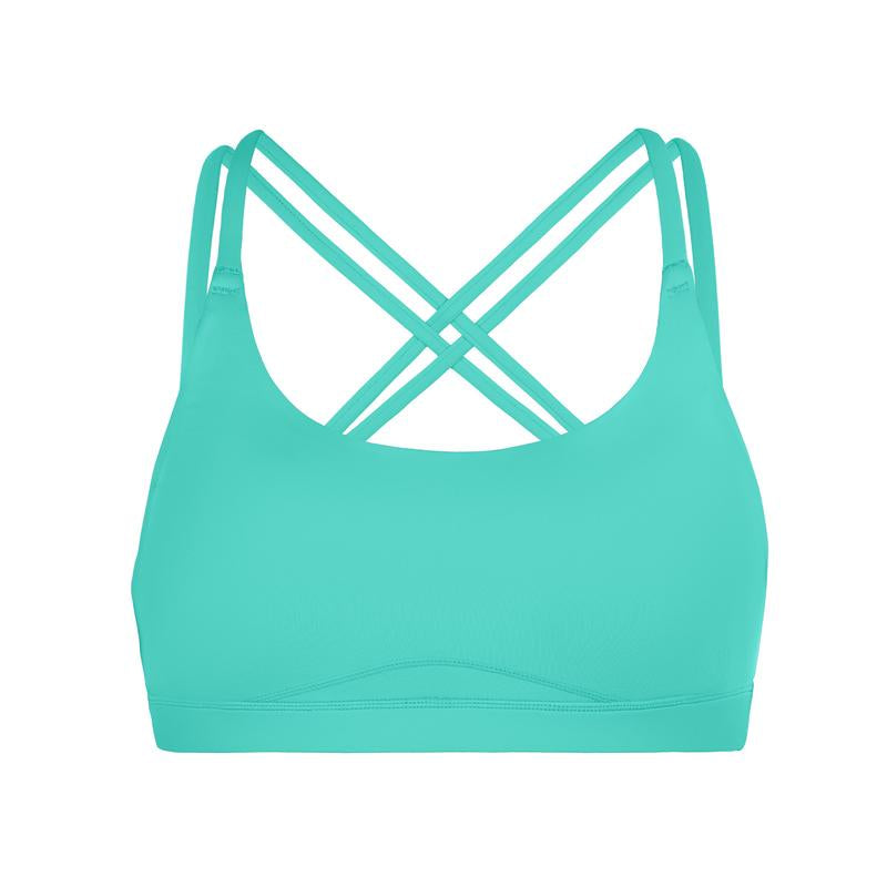 BRXL Strappy Sports Bras for Women High Support Criss-Cross Back Padded with Removable Cups Yoga Workout Activewear UPF 50+ Sun Protection-Love