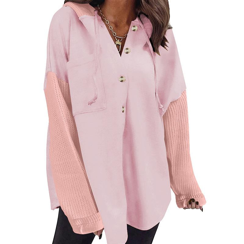 Oversized Sweatshirt for Women Loose Fit Casual Long Sleeve Button Hooded Sweatshirts Hoodies with Pocket
