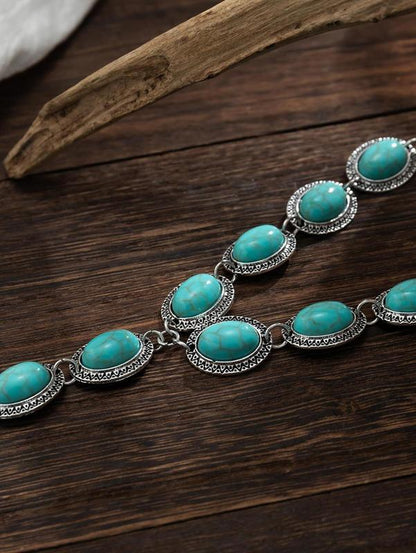 Turquoise Decor Y Lariat Necklace - Women'S Fashion Accessory