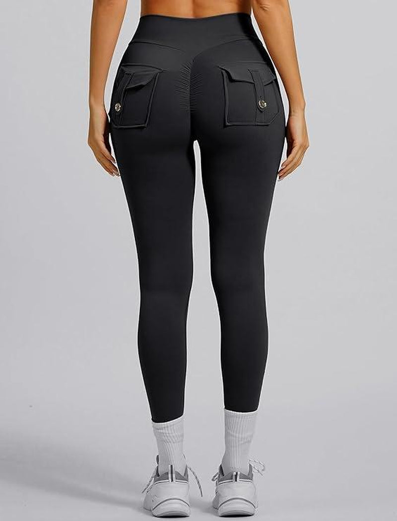 High-Waist Scrunch Leggings with Pockets for Enhanced Butt Lift