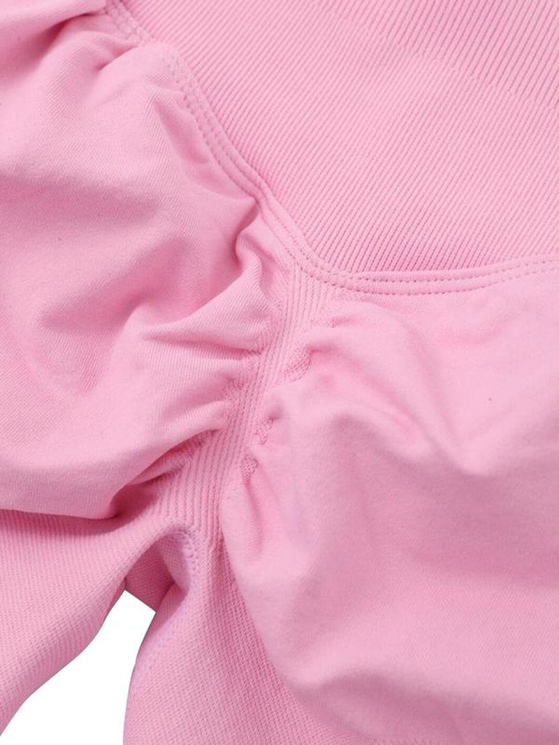 Jetjoy 2 Piece Workout Sets for Women, Long or Short Sleeve T Shirt Tank Top + Workout Shorts Butt Lifting Gym Seamless Booty Biker Shorts, Going Out Gym Sets Fitness Clothes Skinny Sportswear Compression Activewear Gymwear Fitness Clothes Mesh Athleisure